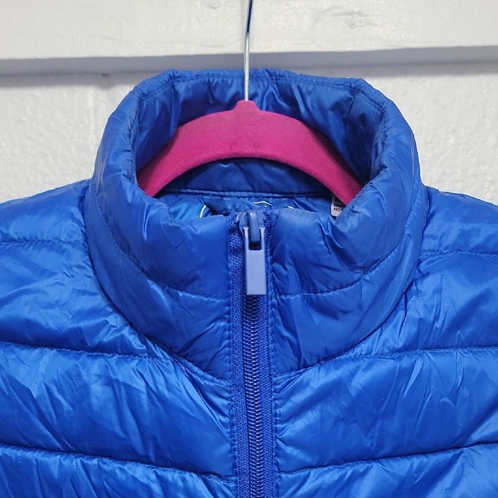 Be Inspired Blue Down Packable Puffer Vest Size L - Picture 10 of 14